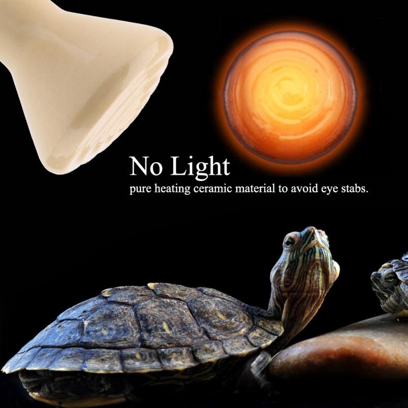 Mini E27 50W 75W 100W 150W pet heating lamp infrared ceramic transmitter heating bulb pet amphibious snake reptile lamp 220-230V