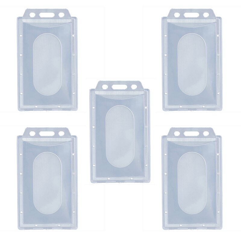 Plastic Vertical Hard ID Access Card Cover Credit Transparent Card Case Badge Holder Double Side Card Holder Case 1pc / 5pcs: 5 pcs