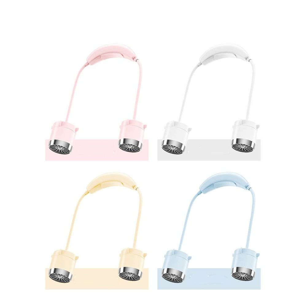 Low Noise Hanging Neck Fan USB Rechargeable 360° Bendable Neck Electric Fan Lightweight Hands-Free Around Neck Cooler
