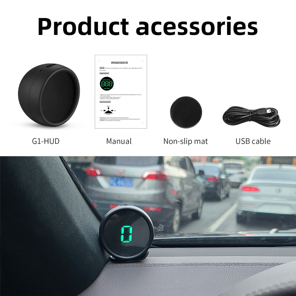 Jauge numérique intelligente G1 HUD pour voiture, système GPS, multifonction, affichage tête haute, alarme de vitesse, nouveauté