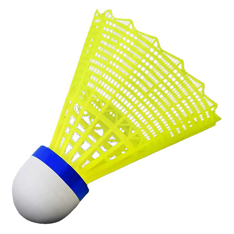 1 stk. slitesterk gul og hvit nylon badmintonball for studenter i plastmateriale for langvarig bruk