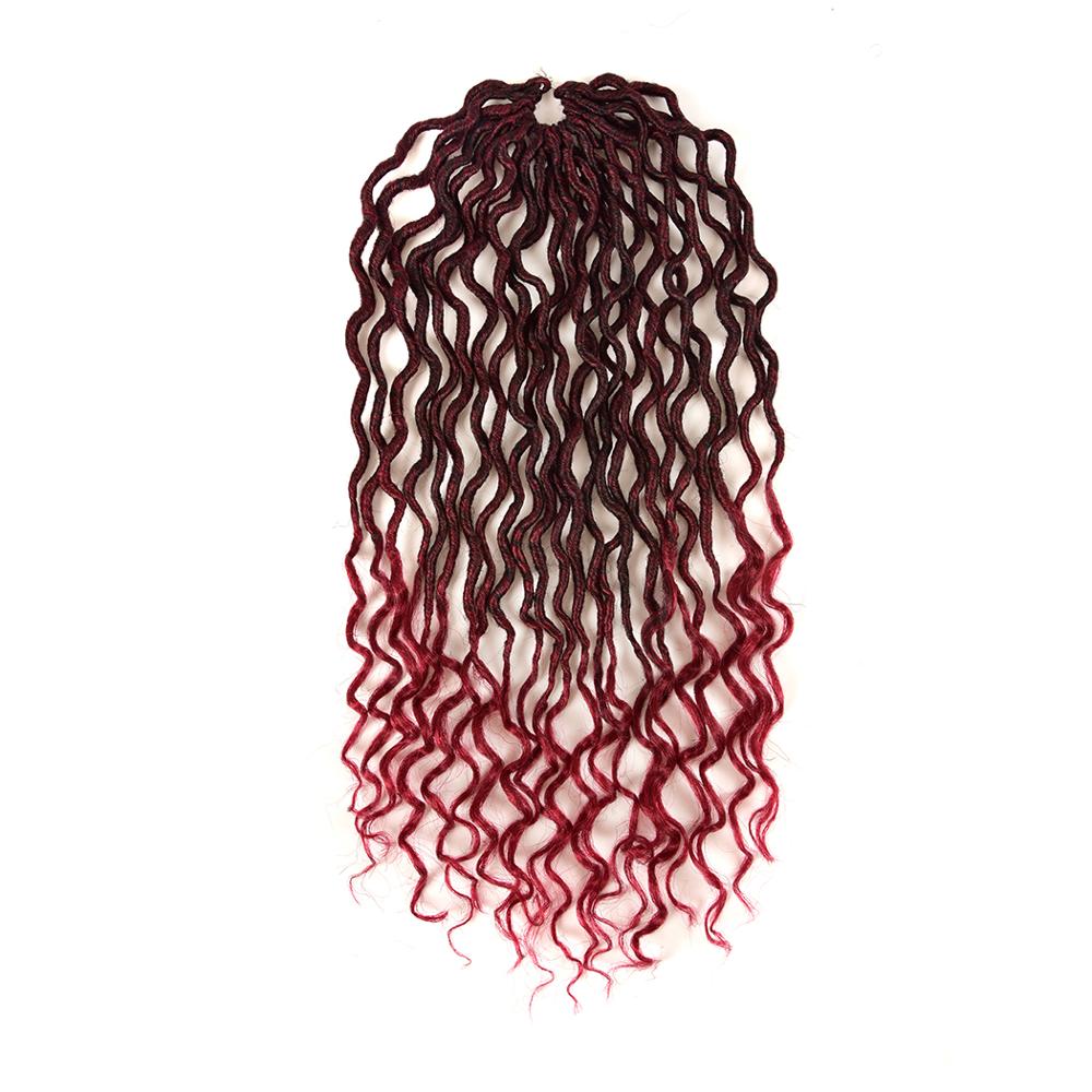 Antoniah bohemian faux locs tresse au crochet bouclée 24 brins extensions de tresses ombrées cheveux synthétiques au crochet pour femmes noires: 1 pièce/lot