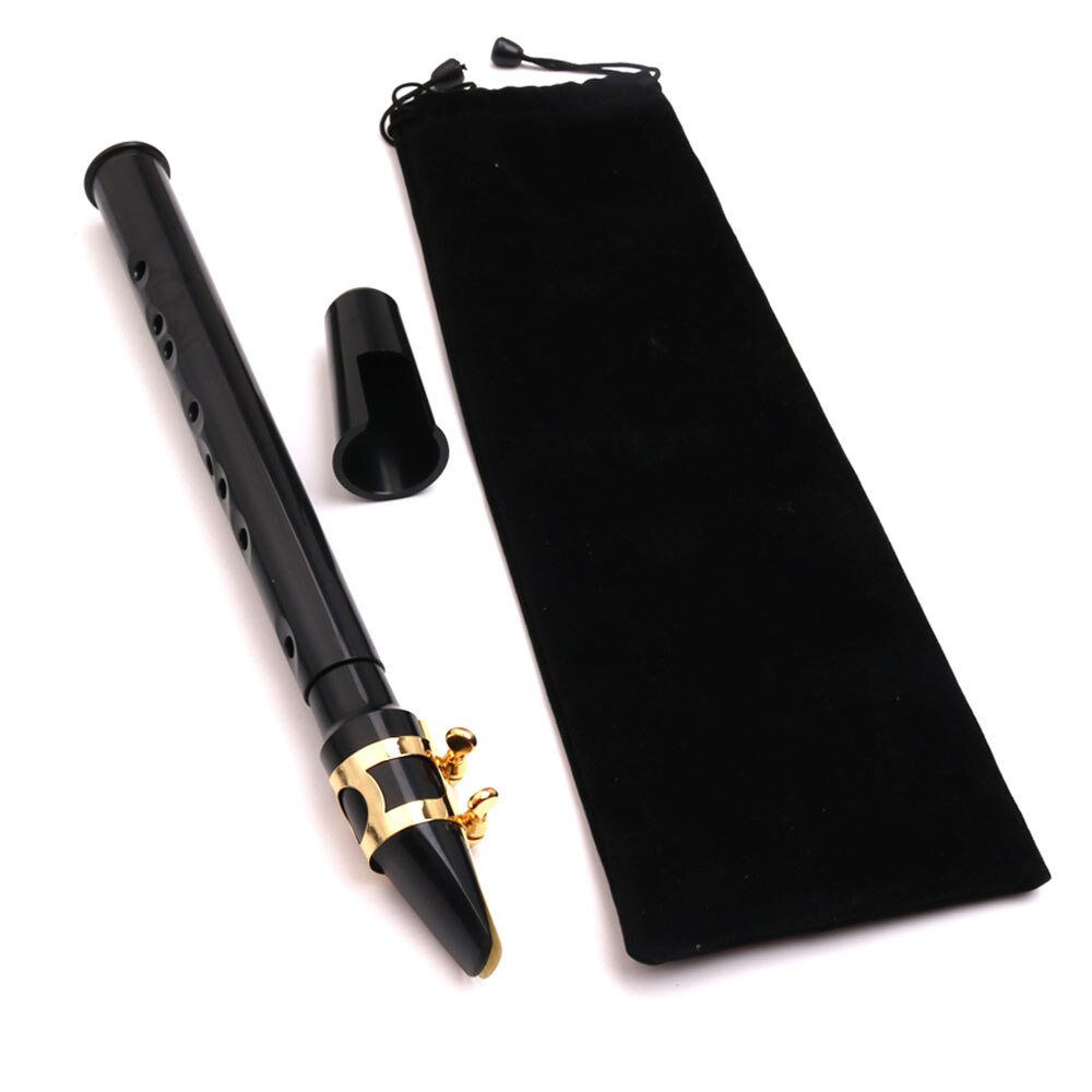 Pocket Saxophone Sax Mini Saxophone ABS Portable Little Saxophone Solid Black Woodwind Instrument: Black