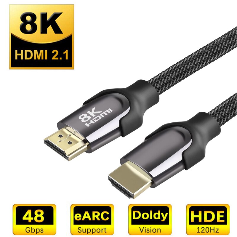 Hdmi 2.1 kabel 8k 4k audio video splitter switcher sladd för hd xiaomi apple tv box projector  ps4 ps5 laptop  pc 0.5m 1m 1.5m 2m 3: Mode hdmi 2.1 / 2m