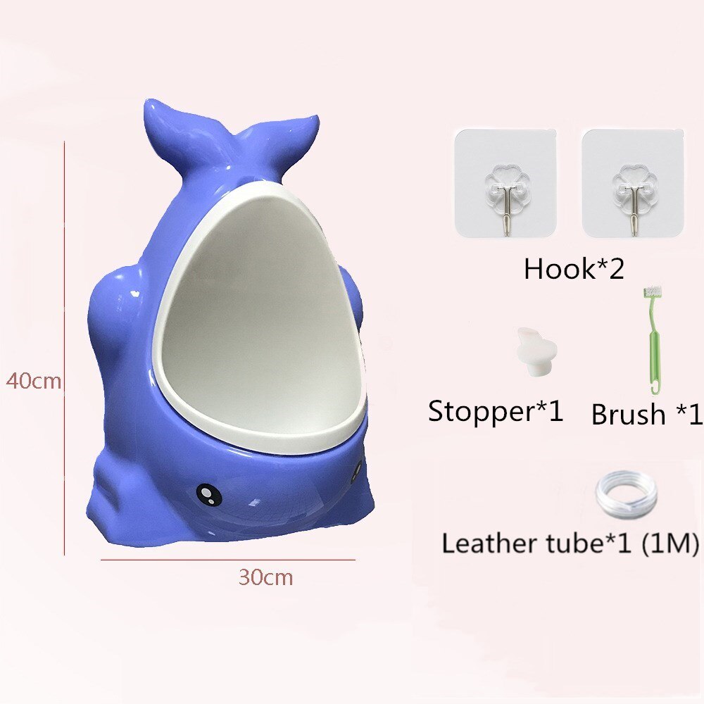 Tegneserie baby potte toilet urinal børn potte træning baby drenge tisse toilet spædbarn badeværelse vægmonteret urinal børnehave potte: Blå hvid
