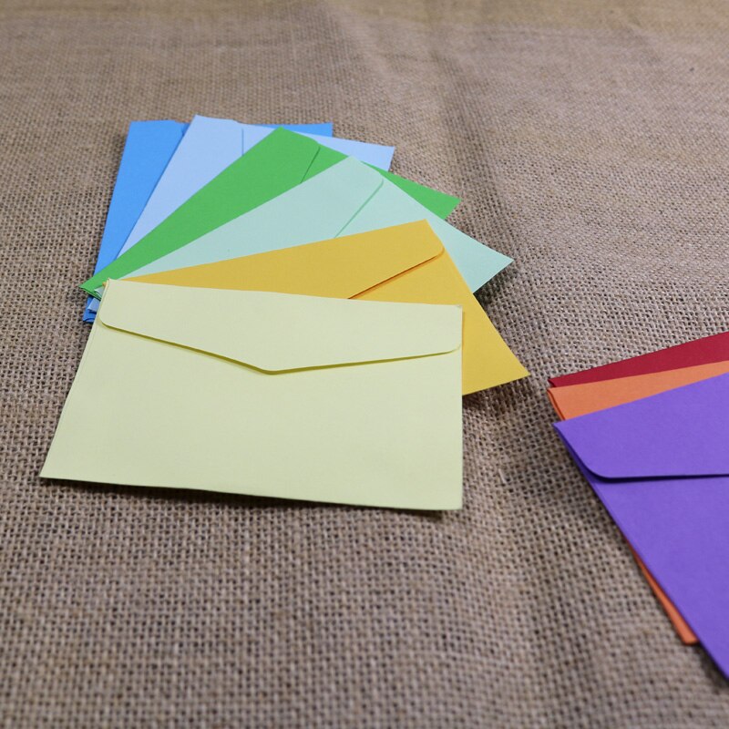 14pcs Colorful Envelope Kraft Paper Envelope Postcard Invitation Letter Stationery Party Favor Paper Bag 11.5x8cm