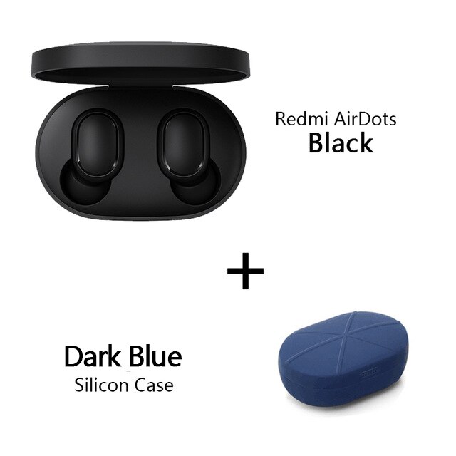 Original Xiaomi Redmi Airdots TWS inalámbrica bluetooth 5,0 auriculares hongmi Airdots pro auriculares DSP micrófono impermeable: Add Dark Blue case