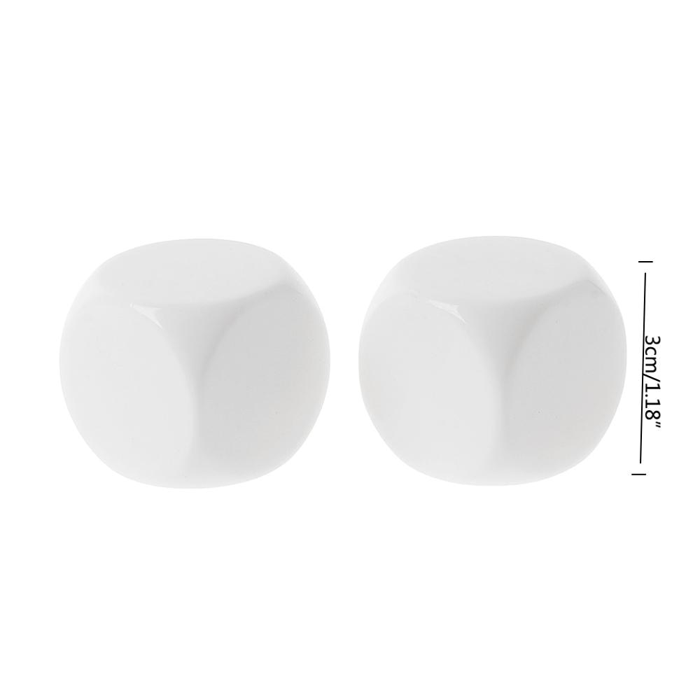 2 stücke 30mm Acryl leer Würfel freundlicher DIY Spielzeug Schreiben Malerei Graffiti Familie Bord Spiele