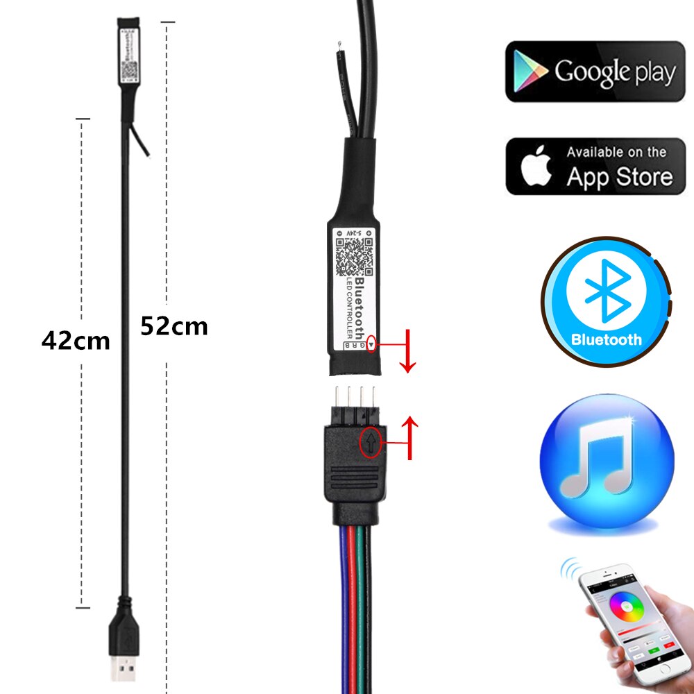 5V USB RGB LED Controller De Bluetooth Power Voor TV Backlight led strip RGB 5050 2835 Controller Afstandsbediening Licht Thuis kleurrijke