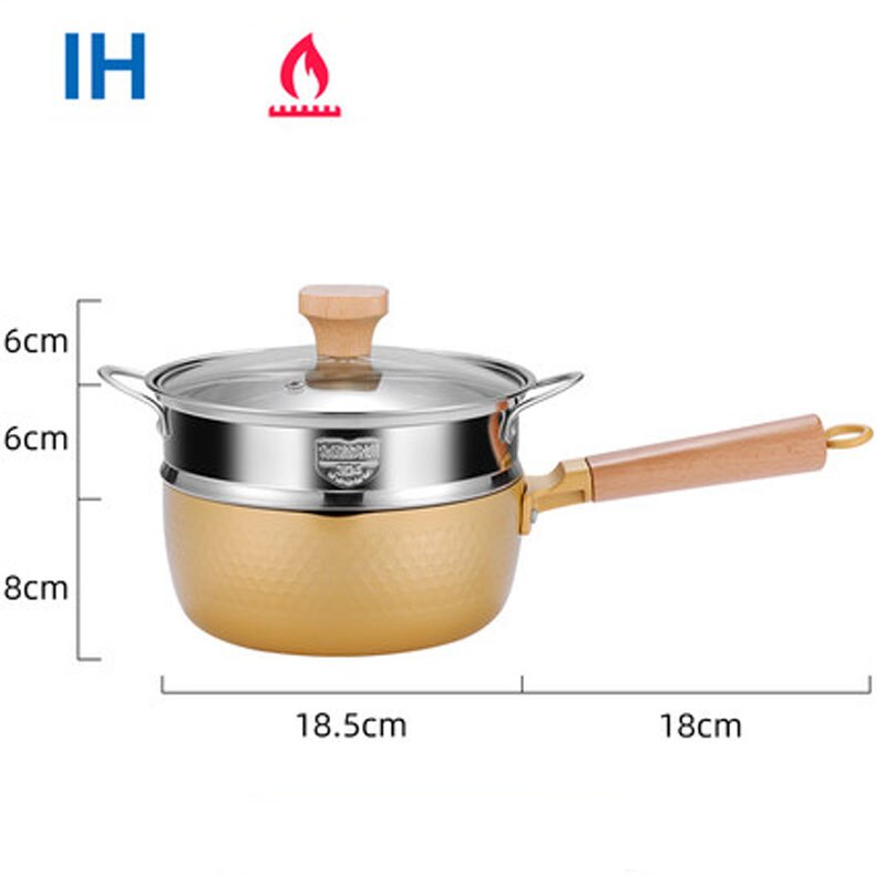 Japanese-style snow pan, Japanese non-stick pot, small pot, small cooking pot, household instant noodle soup pot, induction cook: 3