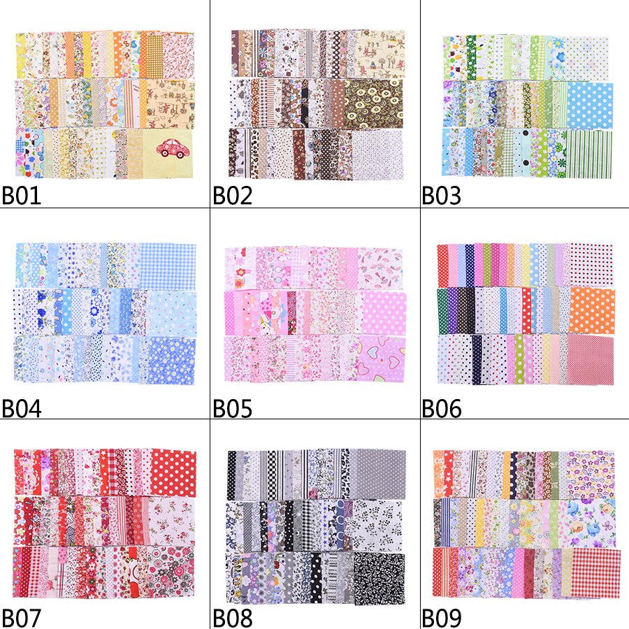 Tecidos quadrados de algodão 50 peças, 10*10cm mix tecido de patchwork costura acolchoado tecido para patchwork bordado diy feito à mão material