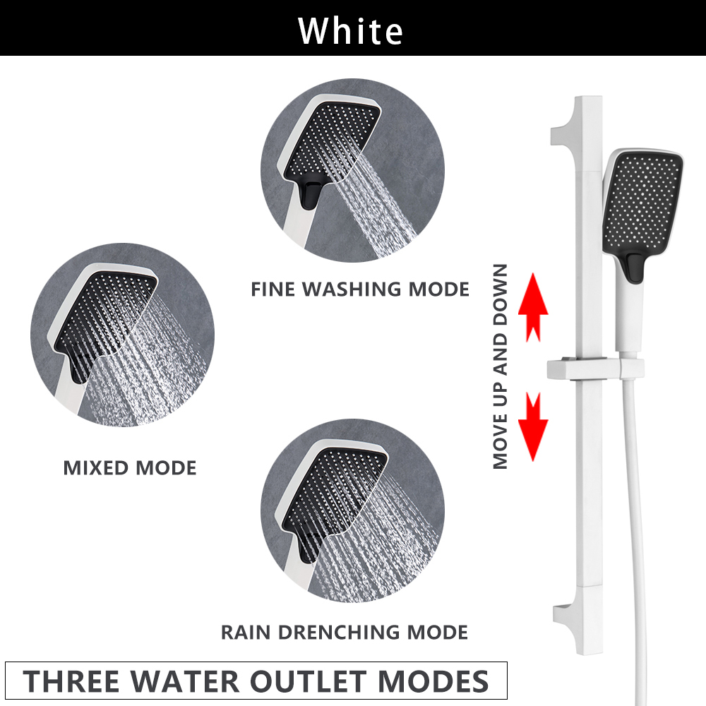 Wall Mounted Adjustable Slide Shower Bar Bathroom Shower Riser Sliding Bar Set with Hose and Shower Black Gold Minimalist Style: Orange