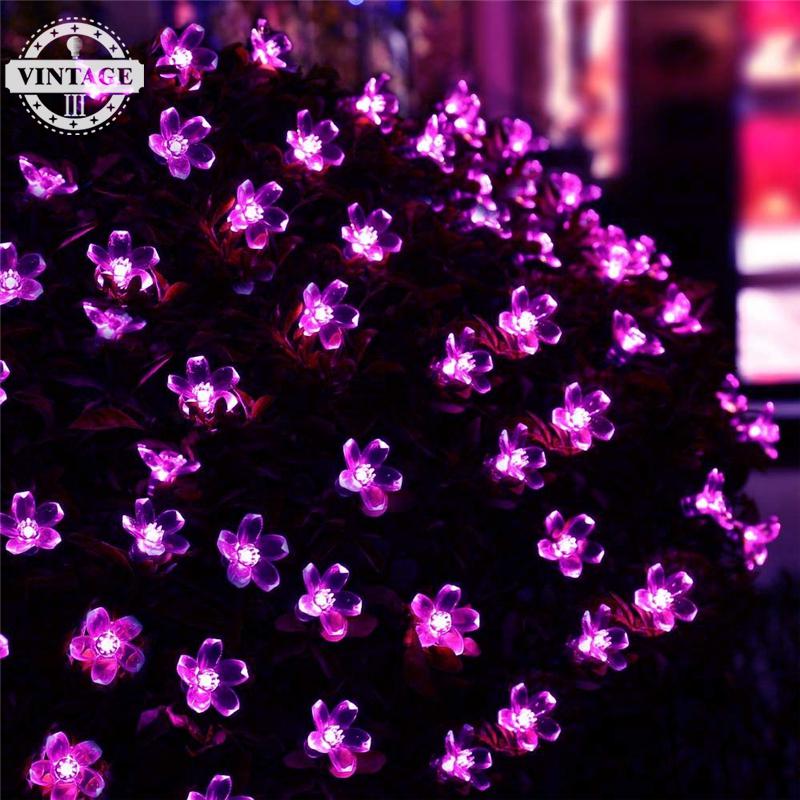 Antikue Flower Solar Lamp Power LED String Fairy Lights Solar 50 LEDS 7M Garlands Garden Christmas Decor For Outdoor