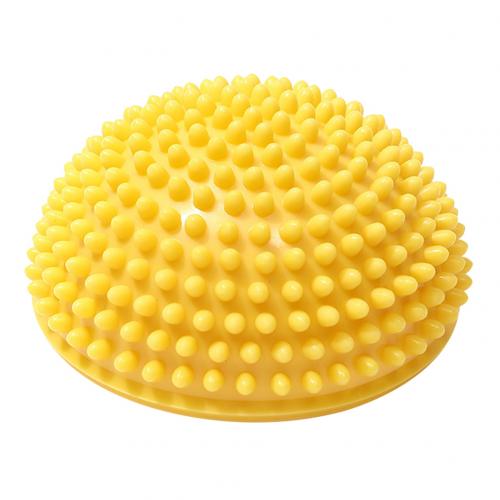 Nyoppustelige halvkugle yogabolde pvc massage fitball øvelser træner balancebold gymnastik pilates sport sundhed fitness: Gul