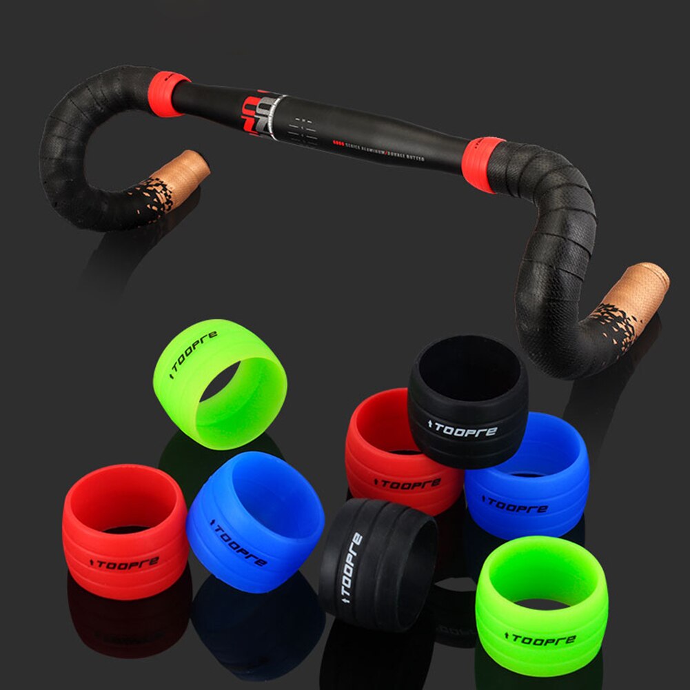 Fita de proteção para guidão de bicicleta, faixa de silicone anti-deslizamento para guidão de bicicleta, 2 peças