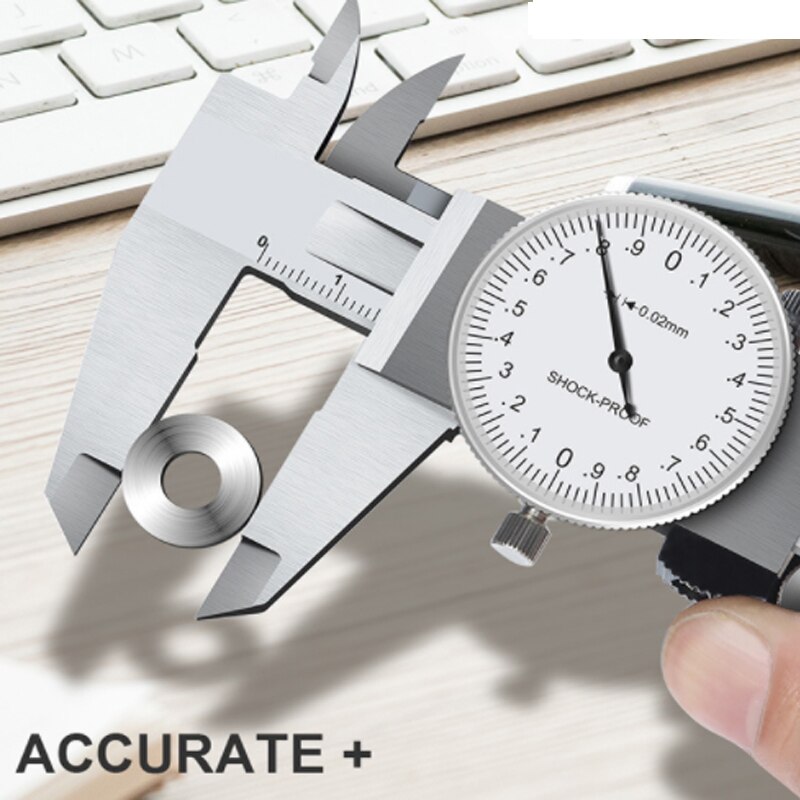 Calibrador Vernier de Metal de acero inoxidable, 0-150mm/200mm/300mm, 0,02mm, micrómetro a prueba de golpes, Mikrometr
