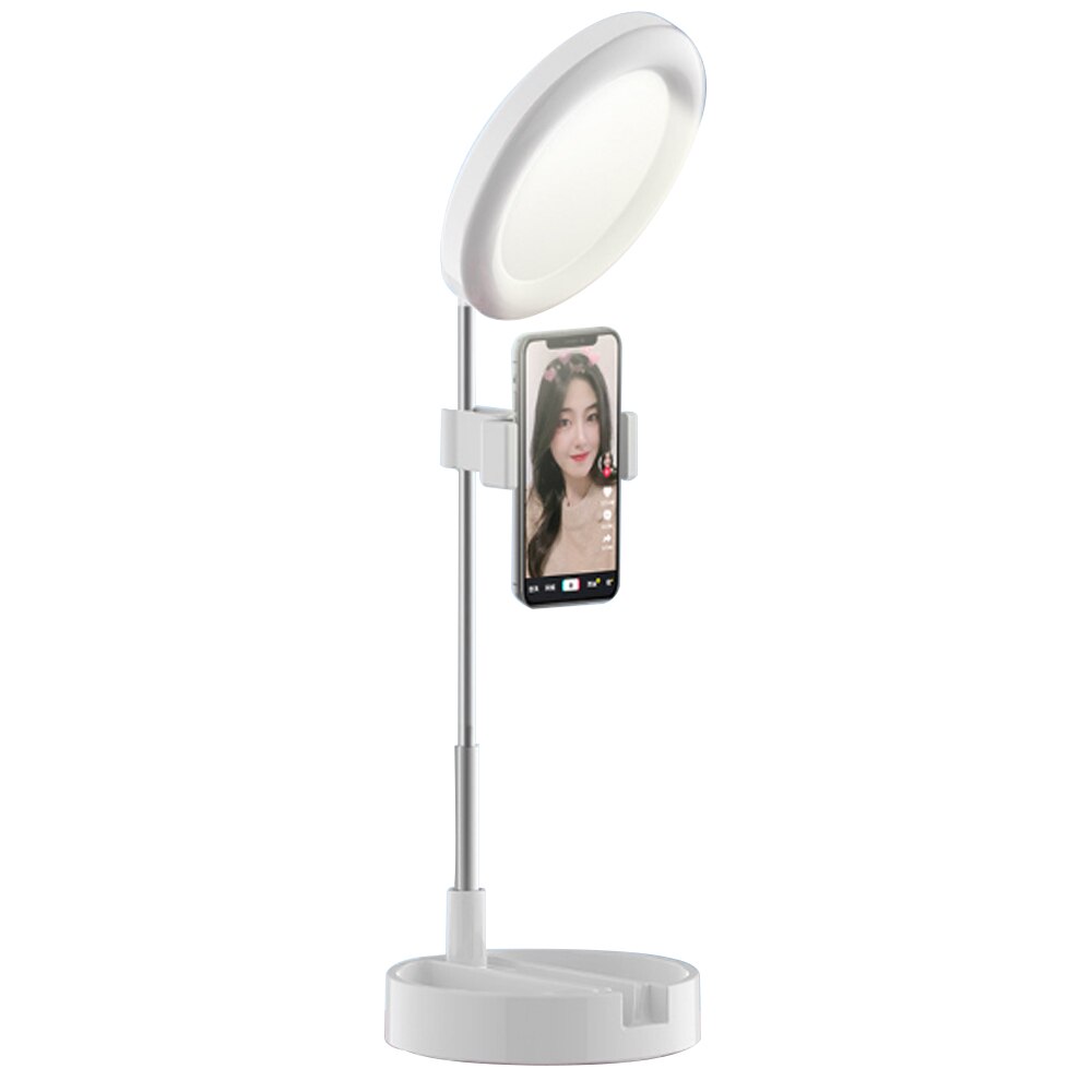 Led ring light phone stand selfie ringlight Selfie Mount phone ring holder Live Lighting Photography Makeup Video ring ligth: white