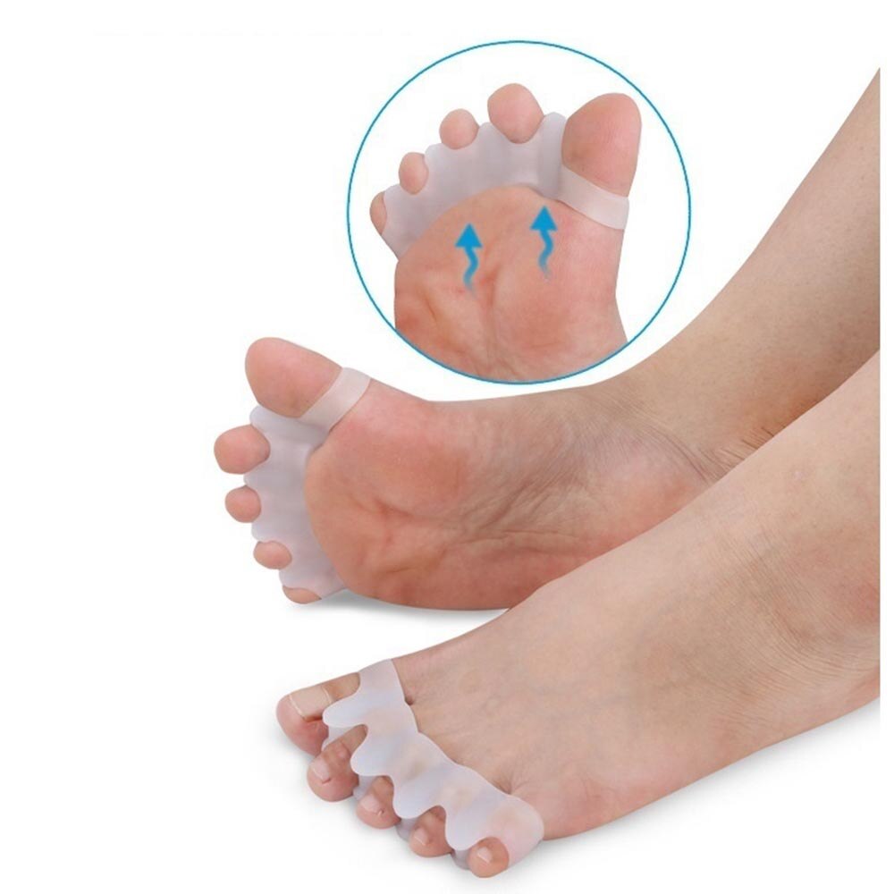 2 stuks gel teenspreiders en stretchers voor mannen en vrouwen, gemakkelijk te dragen in schoenen voor verlichting van knobbels, teenstrekker en voetverzorging