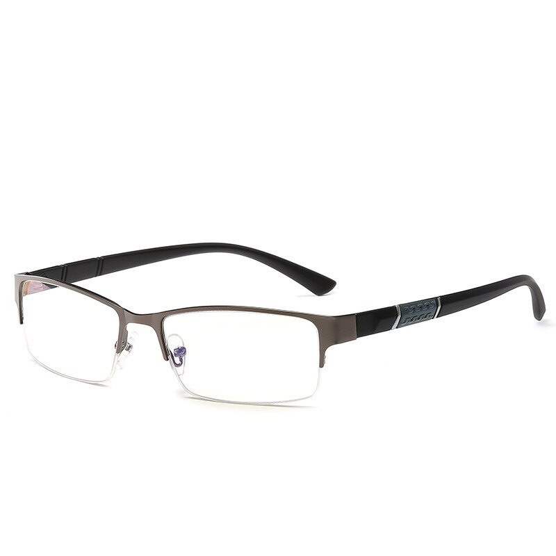 Geschäft Myopie Brille Halb Metall Rahmen Kurzsichtig Gläser unisex Myopie Harz Klar Spiegel 0-0,5-1-1,5 -2-2,5-5-5,5-6