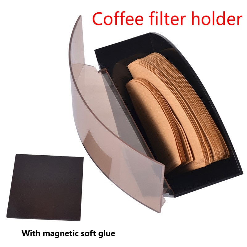 Stort kaffefilterpapper holde filterpapperslåda filtreringspapper förvaringsställ kaffeverktyg dammsäkert med lock kaffemaskin