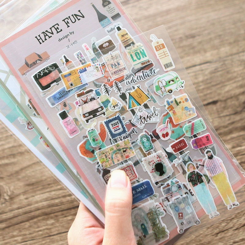 6 ontwerp mijn reis keuken kaart make-up papier sticker scrapbooking cartoon stijl planner boek decoratie