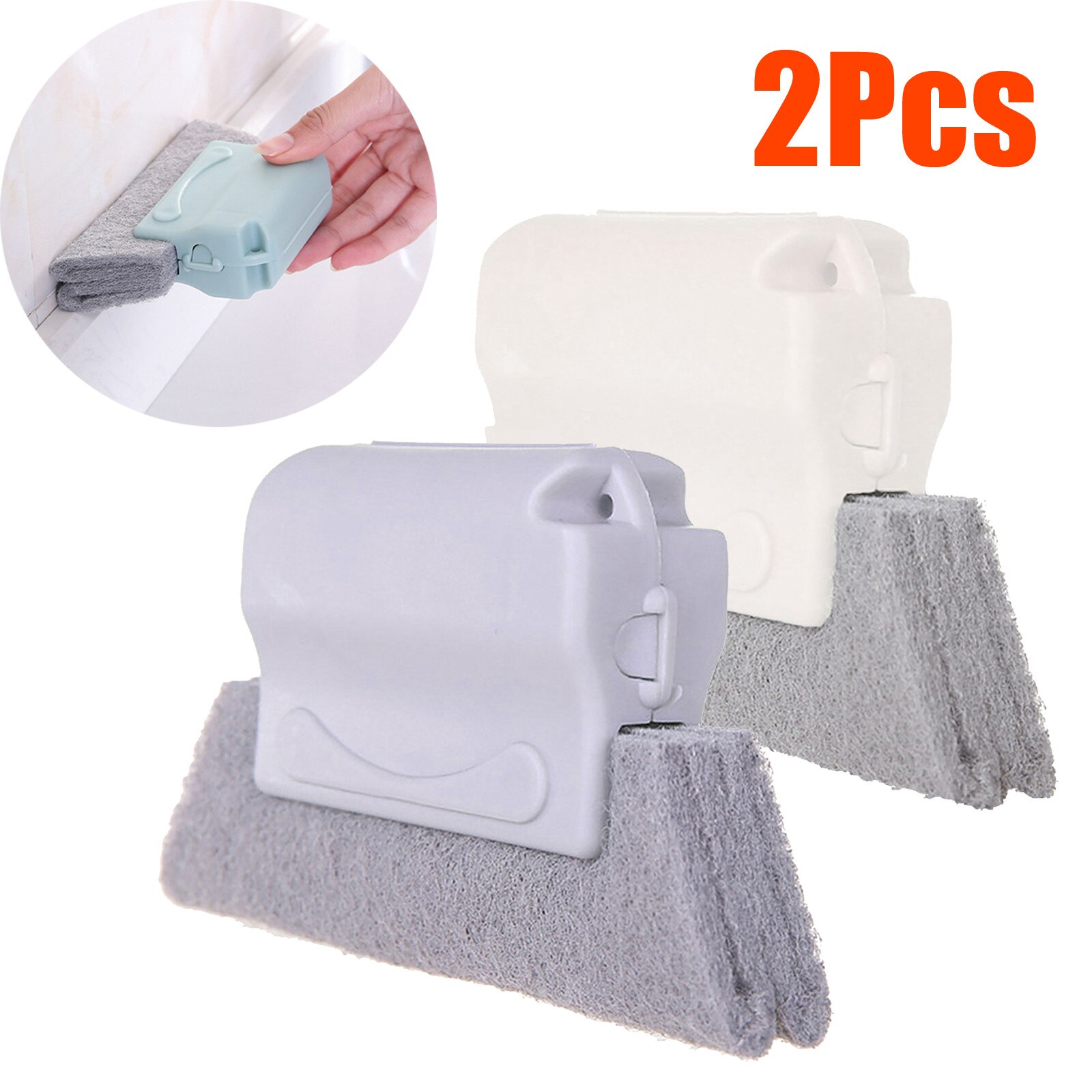 2 Venster Reinigingsborstel Venster Groef Schoonmaakdoekje Windows Slot Cleaner Brush Voor Glazen Deur Vloer Kloof Huishoudelijke Schoonmaken Tool: A