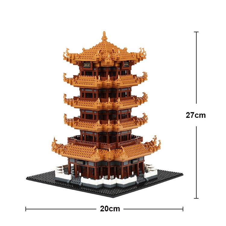 Lezi LZ8001-LZ8051 Set di modelli di architettura di fama mondiale Taj Mahal torre della gru gialla torre della cattedrale di san basio Micro Mini a: LZ8003( No Box)