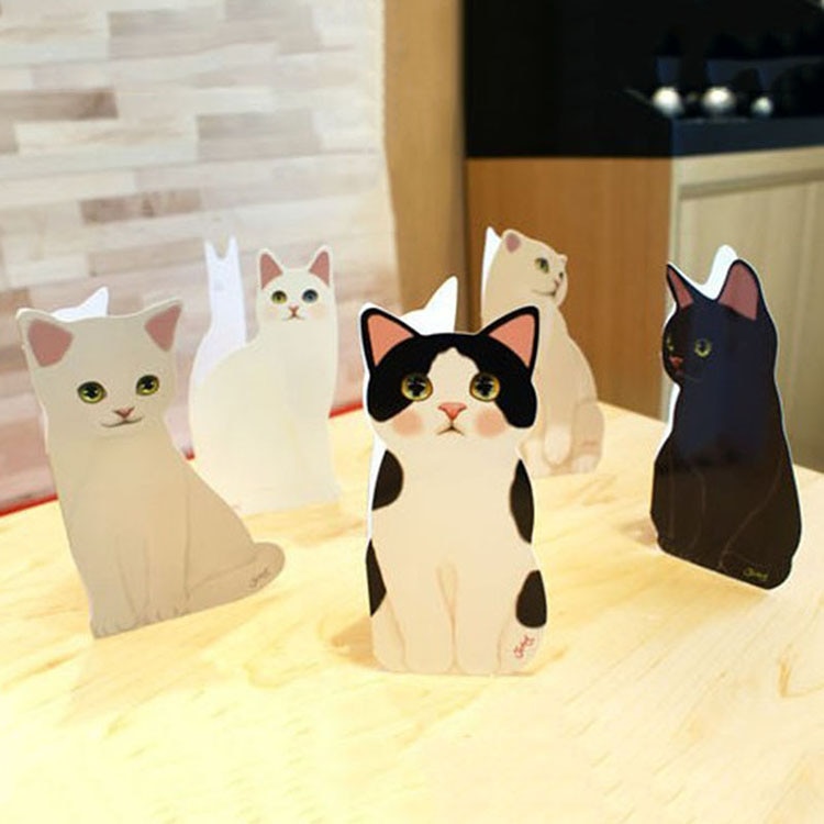 3D SchöNe Katze Gruß Karte Kreative Segen Festival Geburtstag Einladungen Nette Katze Karte Zufalls Farbe 1 pc