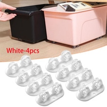 4pcs/Set Adhesive Pulley Storage Box Casters Trash Can Self Adhesive Furniture Caster Wheel Silent No Scratches Box Wheels