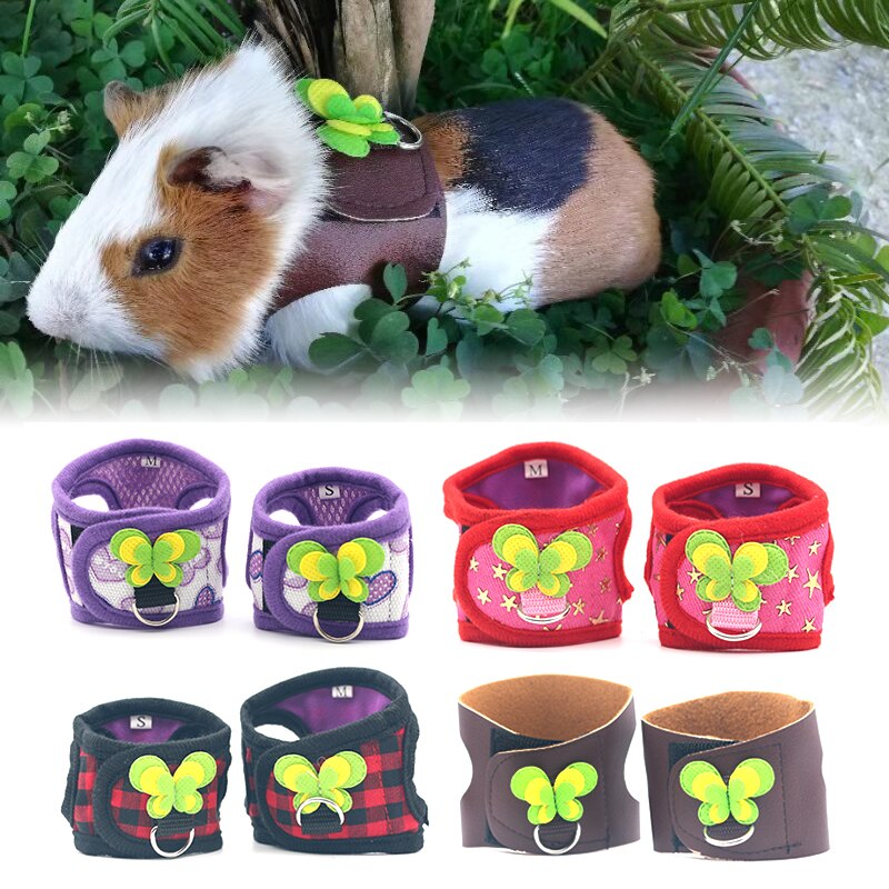 Hámster chaleco arnés ajustable correa de cerdo de Guinea Chinchilla rata ratones hurón Animal PEQUEÑO accesorios mascotas arnés