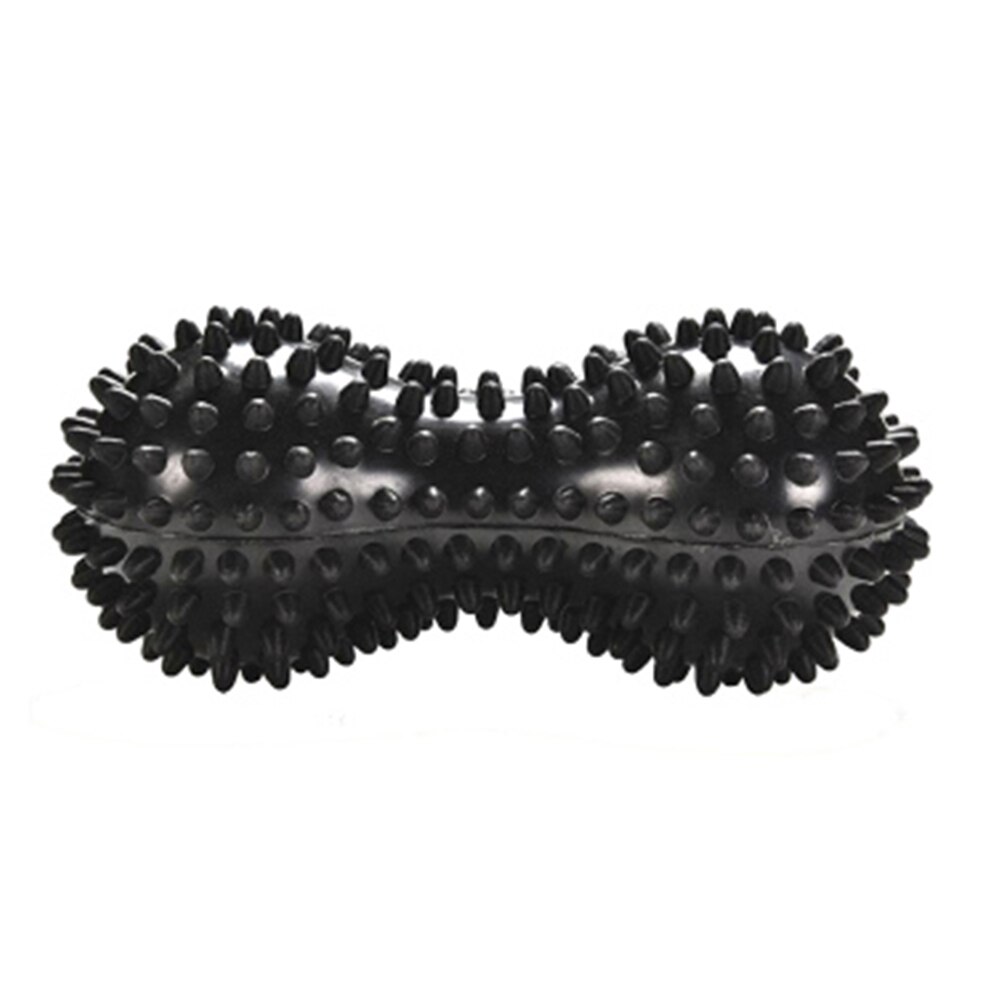 Fotmassasje rulle peanøtt dobbel lacrosse piggete ball myofascial baller for plantar fasciitis mobilitet treningsutstyr: Svart