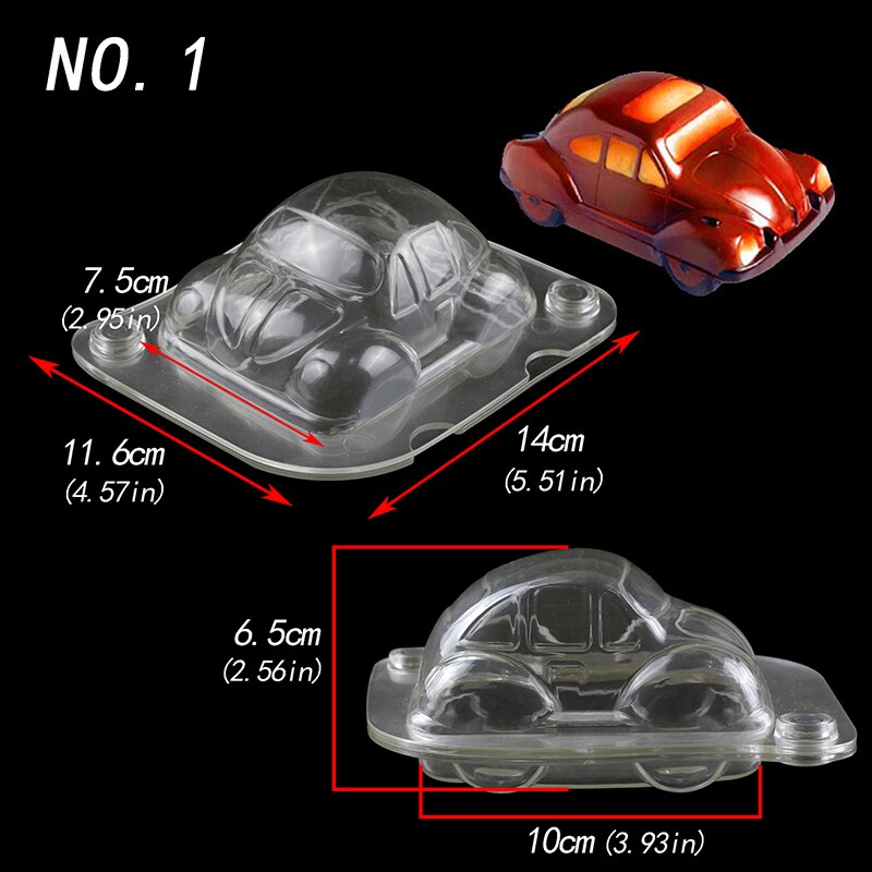 3D car shape Polycarbonate Chocolate Moulds Chocolate Candy Bars Molds Tray Polycarbonate Plastic Form Flowers Baking Pastry Ba: NO.1