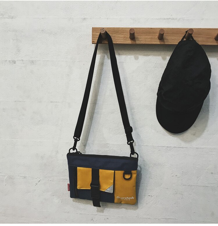 Japanese Boys Bag Ins Tide Brand Student Messenger Bag 's Small Shoulder Bag Tide Style Personality Shoulder Bag Jump Bag: Yellow