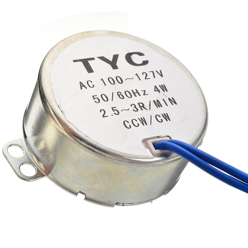 Turntable Synchronous Motor CCW/CW Direction 4W 50/60Hz 2.5-3RPM AC 100-127V Electric Synchronous Motors For Fan Burn Oven