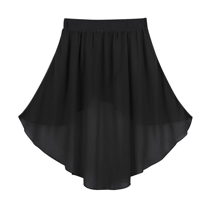 TiaoBug Kids Teens High-Low Elastic Waistband Chiffon Skirt Children Girls Ballet Tutu Latin Jazz Stage Lyrical Dance Costumes