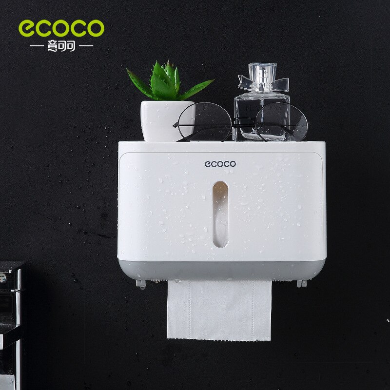 Nailless Waterdichte Badkamer Wc-papier Doos Korte Multi-Functionele Tissue Dispenser Muur Opknoping Opslag Houder Ecoco