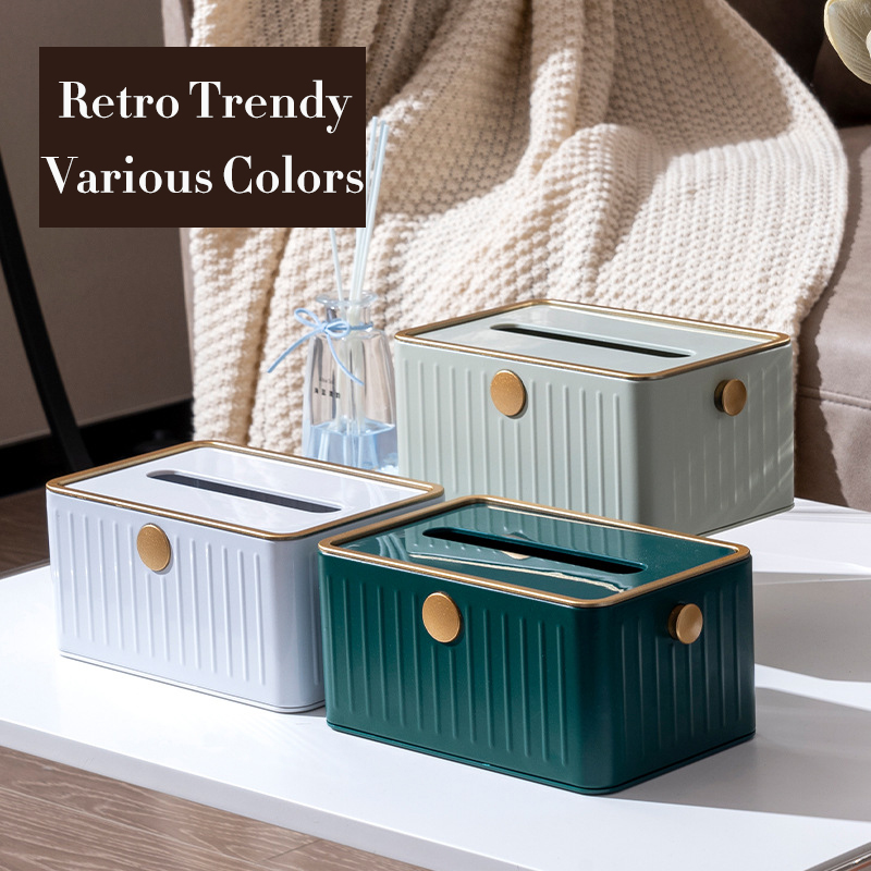 Light Luxury Simple Tissue Box Bathroom Stainless Steel Toilet Paper Box Wall-Mounted Free Punch Toilet Paper Rack Dispenser