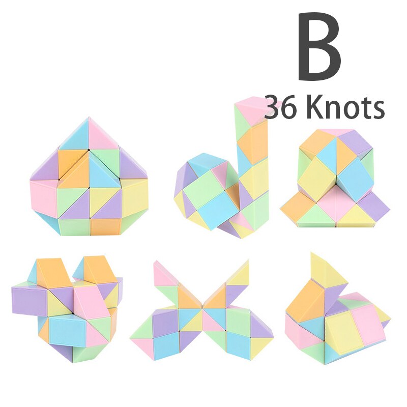 3D Magie Schlange Herrscher Dekompression Spielzeug Antistress-Cube Twist Schlange Wandelbare Pädagogisches Puzzle Spielzeug Für Kinder Autismus Leichtigkeit: B 36 Knots