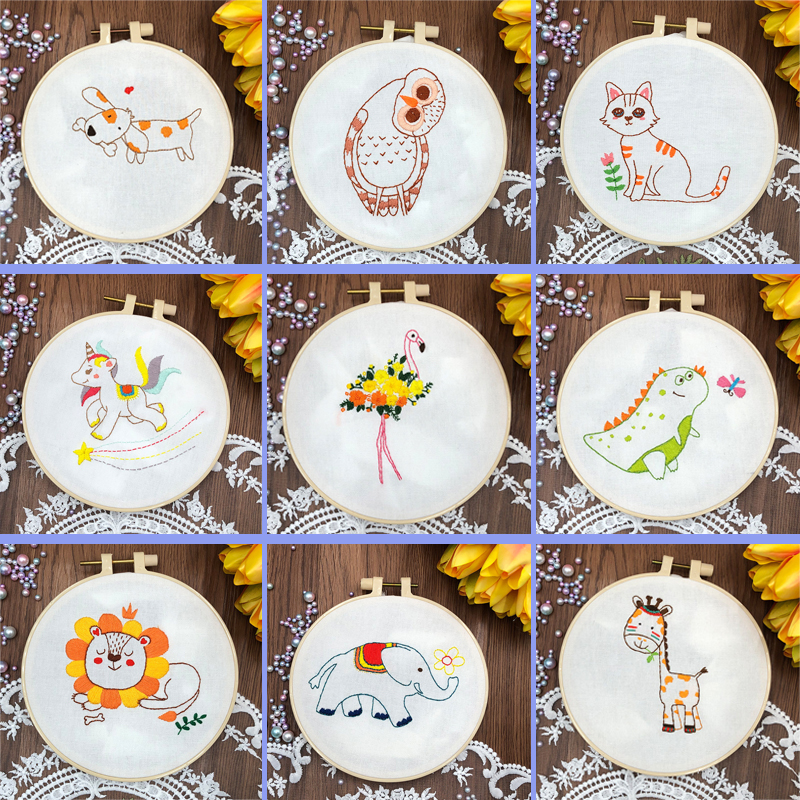 Lovely Animals Embroidery Kit DIY Needlework Cute ... – Grandado