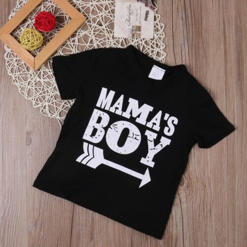 Kids Baby T-shirt Children For Girls Boys Clothing Letter Of Mama's Boys Tee Shirt Short Sleeve Shirt Cotton Baby Boys Clothes
