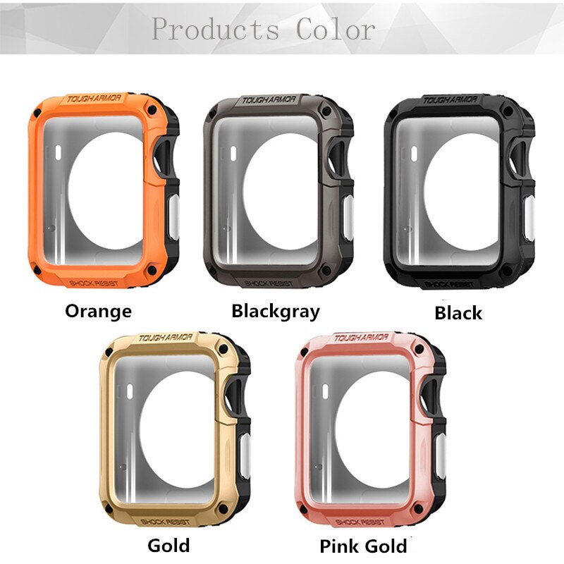 Case For Apple Watch 42mm 38mm 40mm 44mm Shock-Resist Cover with 360 Full Screen Protector Builtin for iWatch 5 4 3 2 1