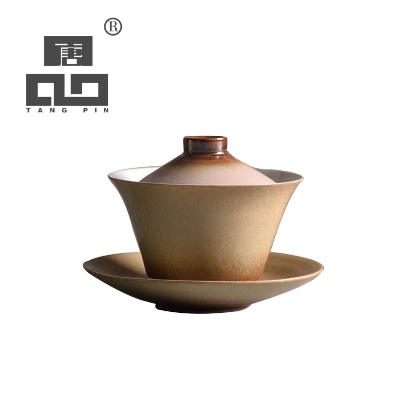 Tangpin keramisk tekanne gaiwan tekopp keramisk te bolle kinesisk kung fu te sett 100ml