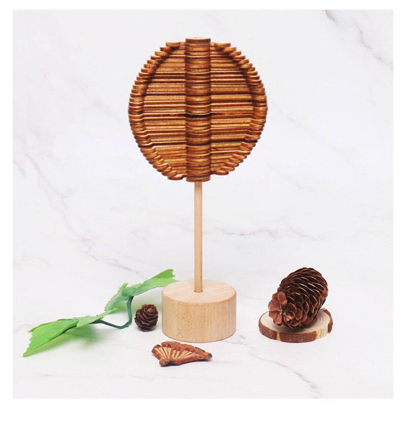 Rotating Lollipop Art Decor Wand Stress Relief Toy Office Decompression Boy Girls Toy Candy Wooden Wand Stress Relief
