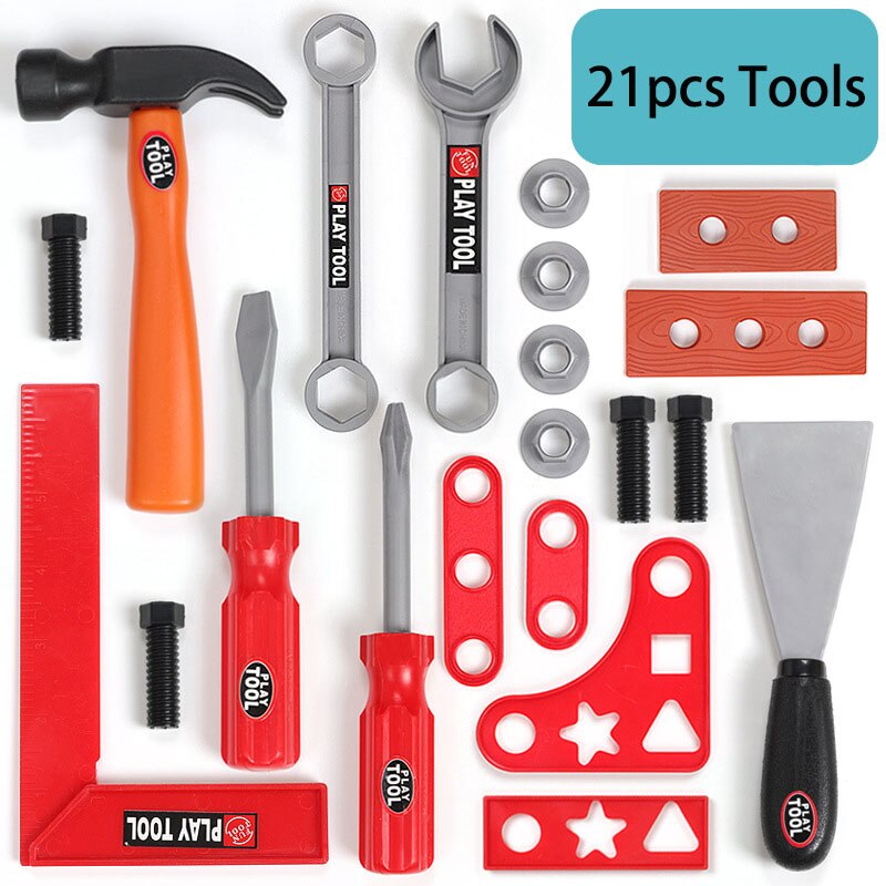 Kids Kinderen Gereedschap Set Techniek Tool Kit Thuis Huis Play Set Tuin Reparatie Speelgoed Educatief Pretend Play Speelgoed Voor jongen: 21pcs