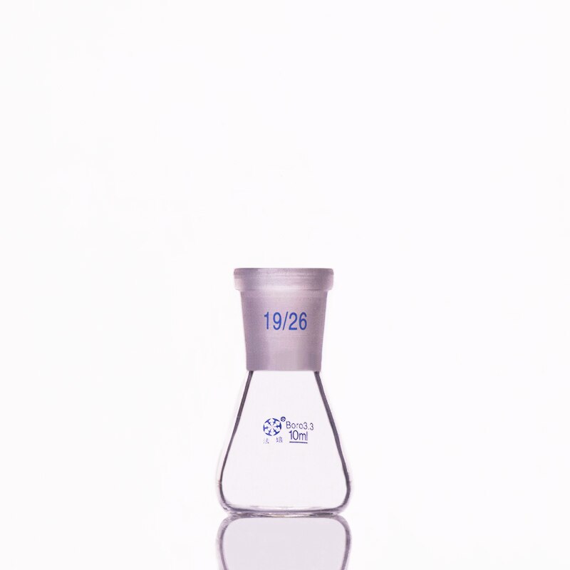 Conical flask with standard ground-in mouth,Capacity 10ml,joint 19/26,Erlenmeyer flask with standard ground mouth