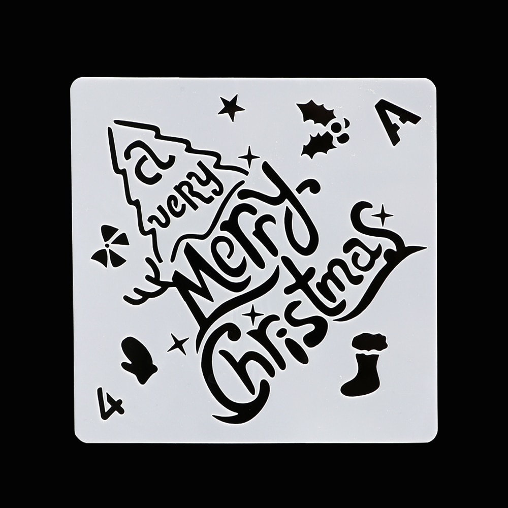 1Pc Christmas Theme Layering Stencils For Walls Painting Scrapbooking Stamp Album Decor Embossing Paper Card Template DIY Craft