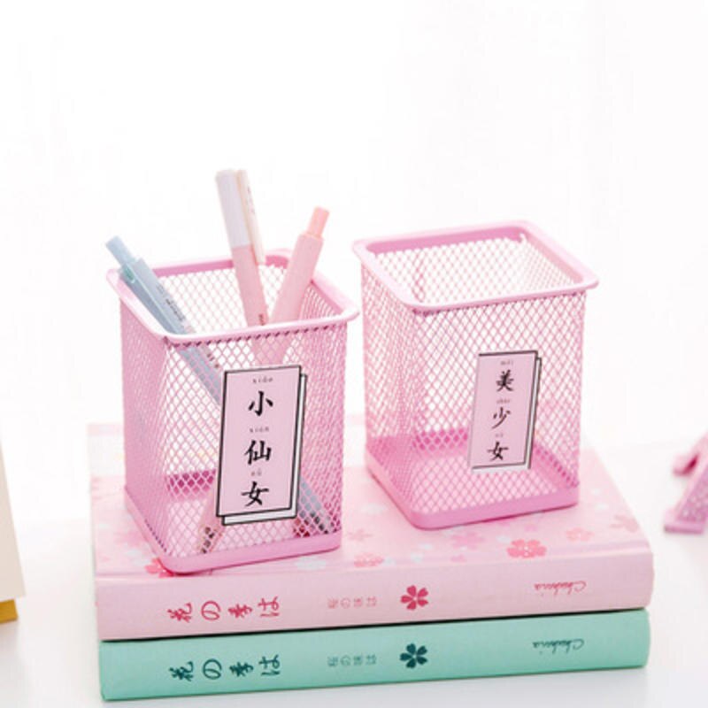 1 Pcs Lovely Pen Holder for Girls School Stationery Little Fairy Exclusive Pen Holder Pink Cute Debris Stationery Organizer