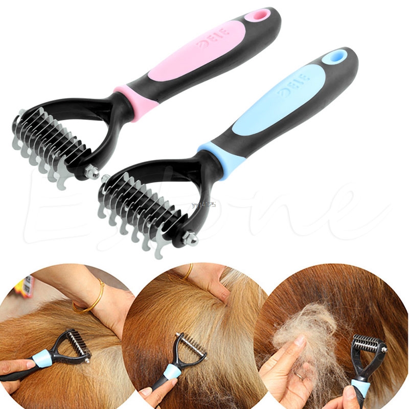 Tera Pet Fur Knot Cutter Remove Rake Grooming Shedding Brush Comb Rake Dog Cat YJ41