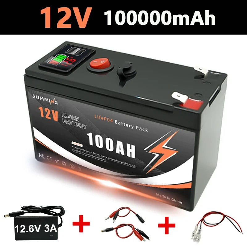 Batterie au Lithium LiFePO4 12V 150Ah, plus de 4000 Cycles profonds, pour UPS, détecteur de poissons de Kayak, panneau solaire, roues électriques, jouets, Scooter, Radio: Argent