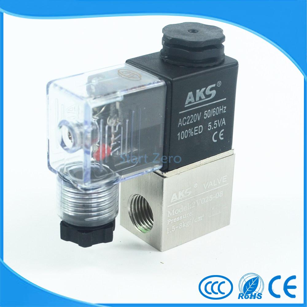 AKS-Válvula Solenoide AIRTAC 2 vías, 2 posiciones, 1/4 ", 2V025-08